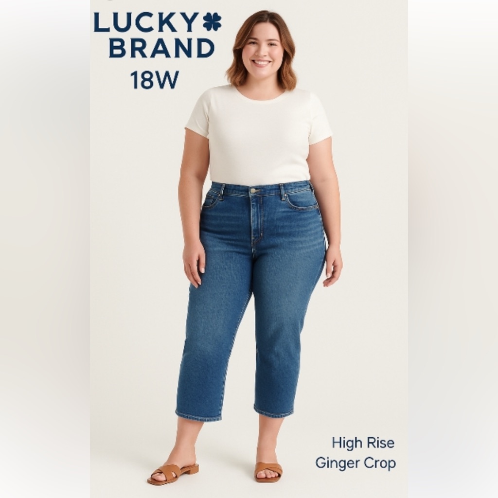 Lucky Brand  Ginger Crop Relaxed Fit Denim Jean  16w